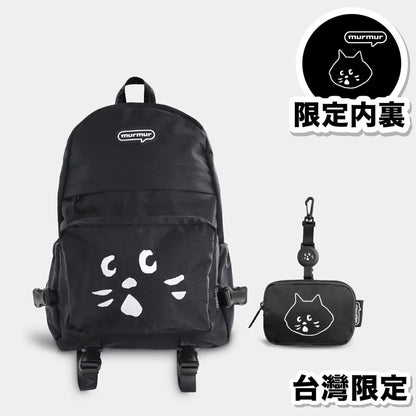 FLOWERSVERSE In Stock Japanese Nya Surprised Cat Male and Female Students Cute Schoolbag Backpack Two-Piece Set Large Sports Backpack Fashion