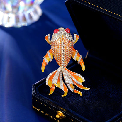 2025 Every year there are fish new goldfish brooch creative exaggerated accessories high-end koi corsage animal fixed pin wholesale
