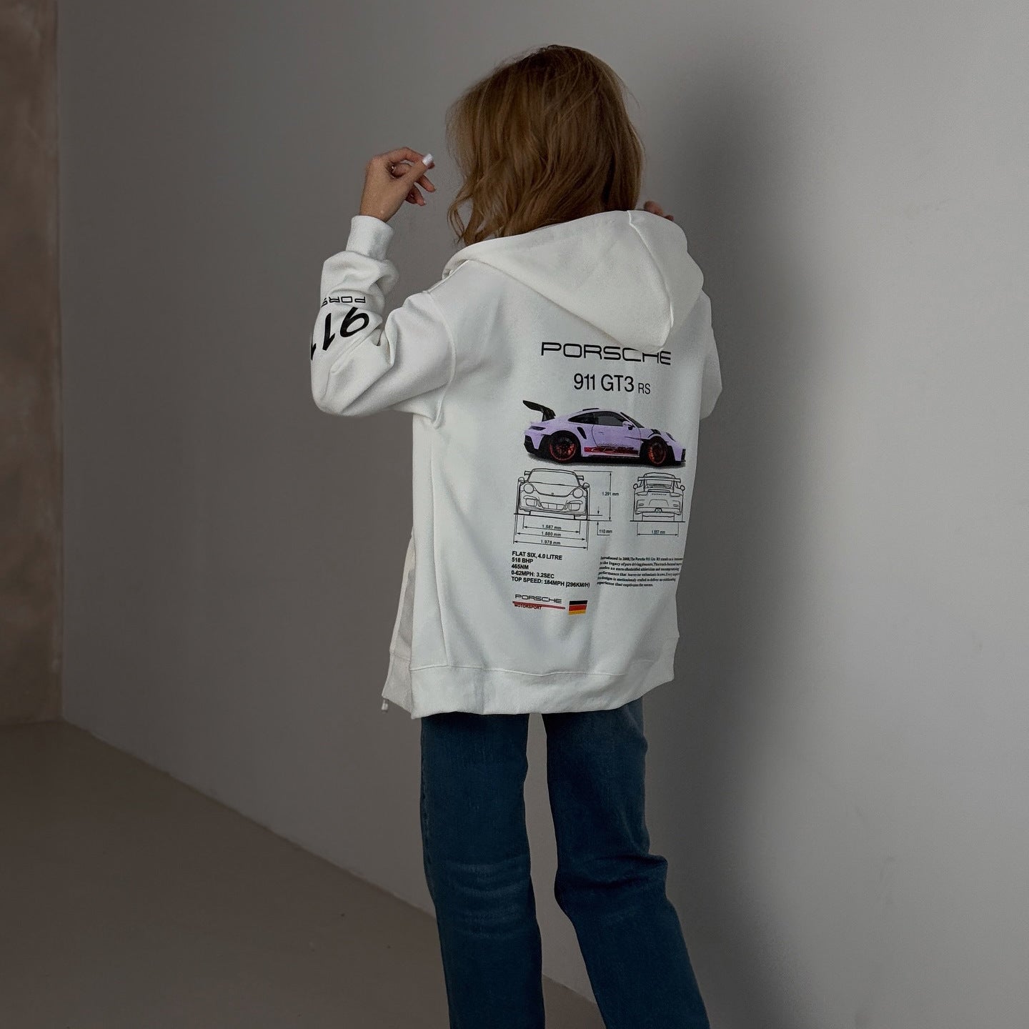 spring new long-sleeved jacket  New   car printing zipper hooded sweater