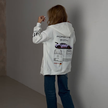 spring new long-sleeved jacket  New   car printing zipper hooded sweater