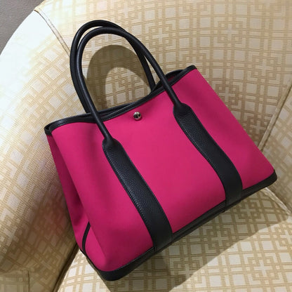 FLOWERSVERSE 2025 High quality handmade wax line bucket bag women's bag tote bag canvas color matching garden bag large bag shopping bag catfish bag