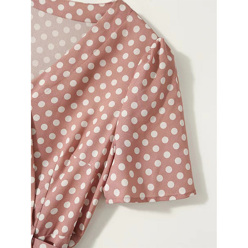 2025 Heavy silk polka dot dress, mulberry silk temperament slim fishtail skirt, dopamine wear summer women's clothing