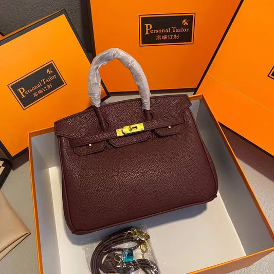 Premium texture women's bag handbag 30CM soft leather 2025 fashion TOGO platinum bag exquisite and versatile