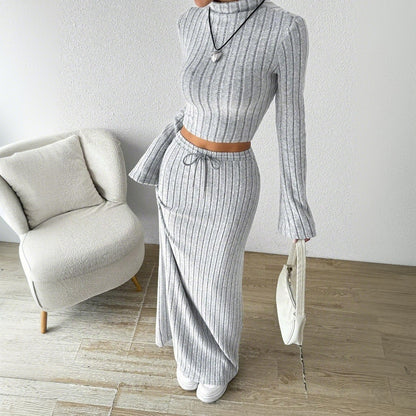 FLOWERSVERSE 2025 New women's clothing simple casual fashion set popular autumn and winter new versatile commuter knitted two-piece set