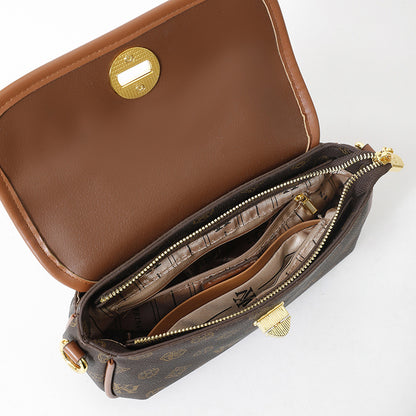 2025 Shoulder bag women's new retro printed armpit bag spring versatile contrasting color women's bag simple commuter bag messenger bag