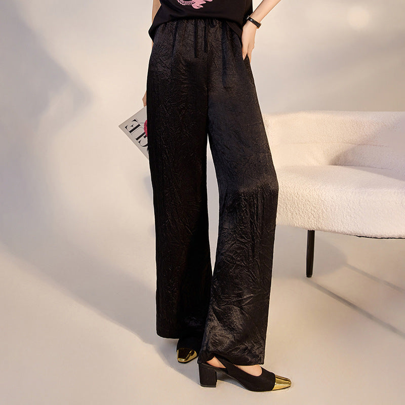 new new Chinese light national style solid color simple acetic acid casual pants high-end light luxury trousers M4082