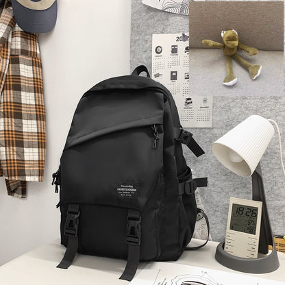 INS Backpack Men's Simple Versatile Large Capacity Leisure Travel Backpack Female Junior High School Student High School and College Student Schoolbag