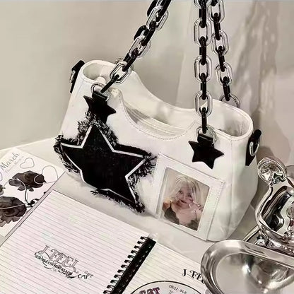 FLOWERSVERSE 2025 Denim Pain Bag Small Food Crossbody Bag Daily popular New Medieval Spice Girl y2k Shoulder Bag Japanese Handbag