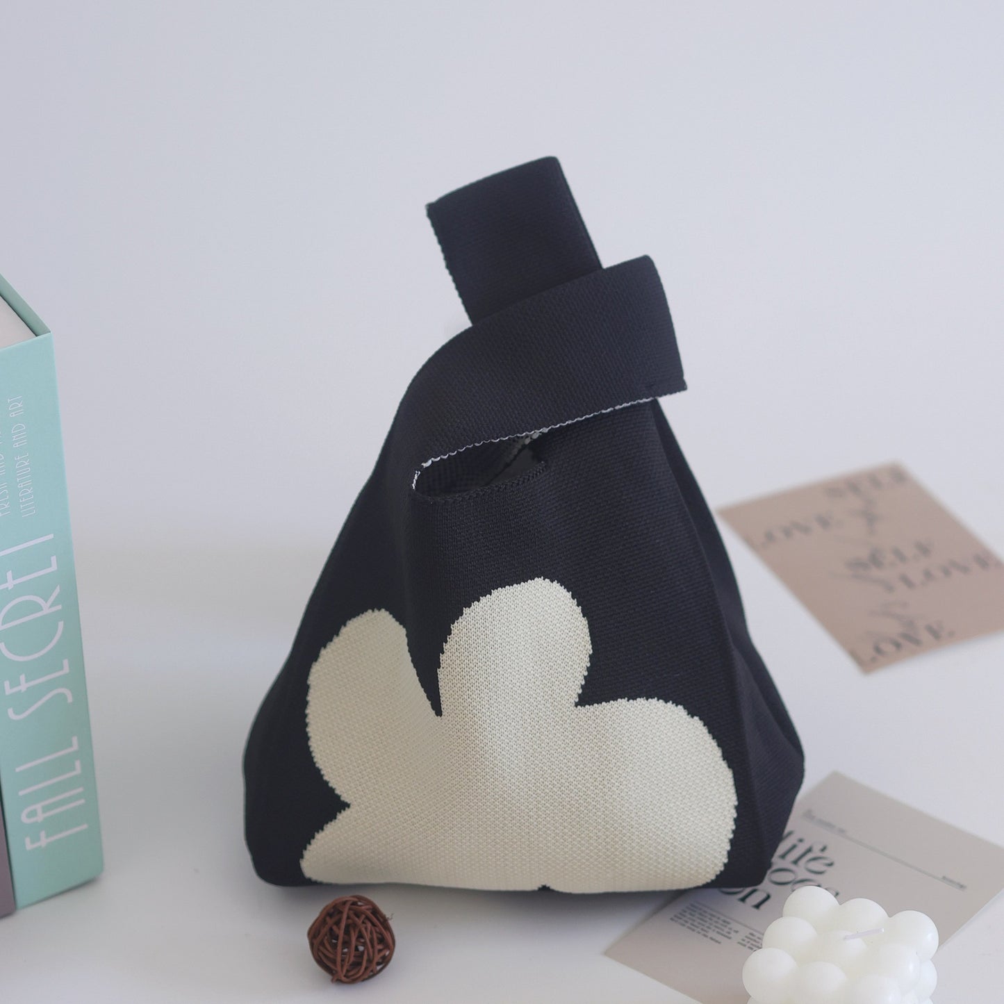 FLOWERSVERSE  INS Internet Hot New Handbag Women's Knitted Bag Japanese and Korean Style All-Match Hand Carrying Casual Tote Bag Factory Wholesale