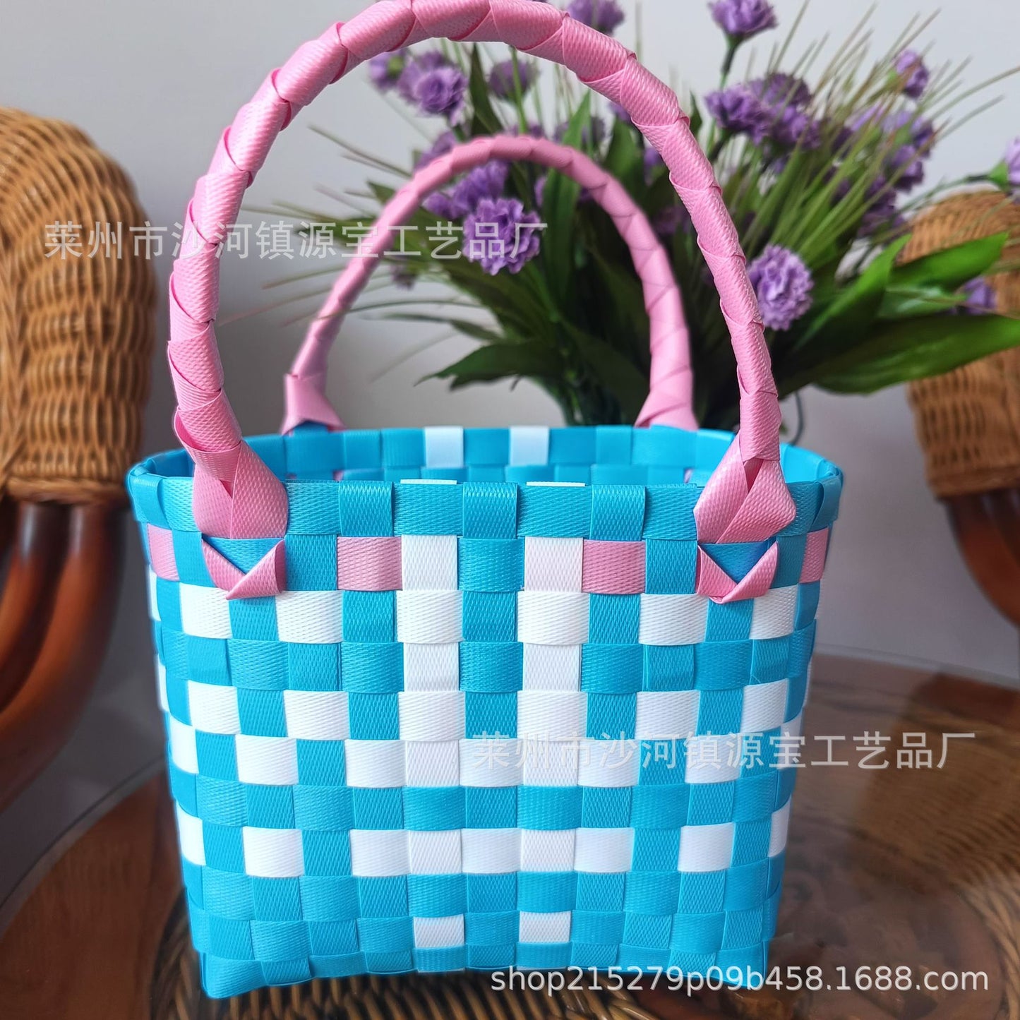 FLOWERSVERSE  Free Shipping Popular Small Bag Vegetable Basket PVC Woven Bag Open Children Small Clutch Hand Gift Bag Women's Bag