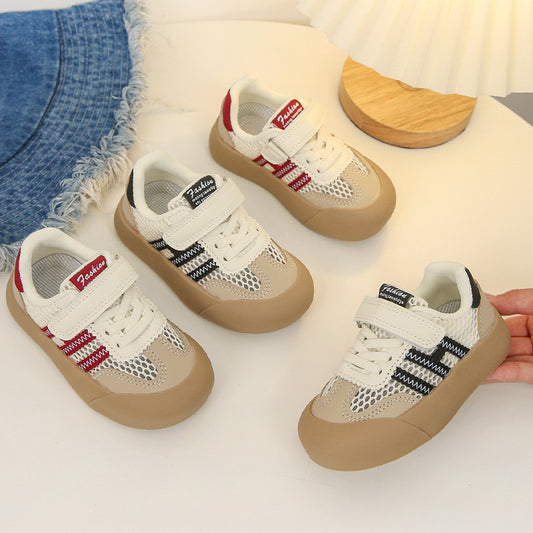 flowersverse Baby Breathable Single Mesh Shoes New Children German Training Shoes Soft Bottom 1-3 Years Old 2 Board Shoes Boys 'And Girls' Sneakers Tide