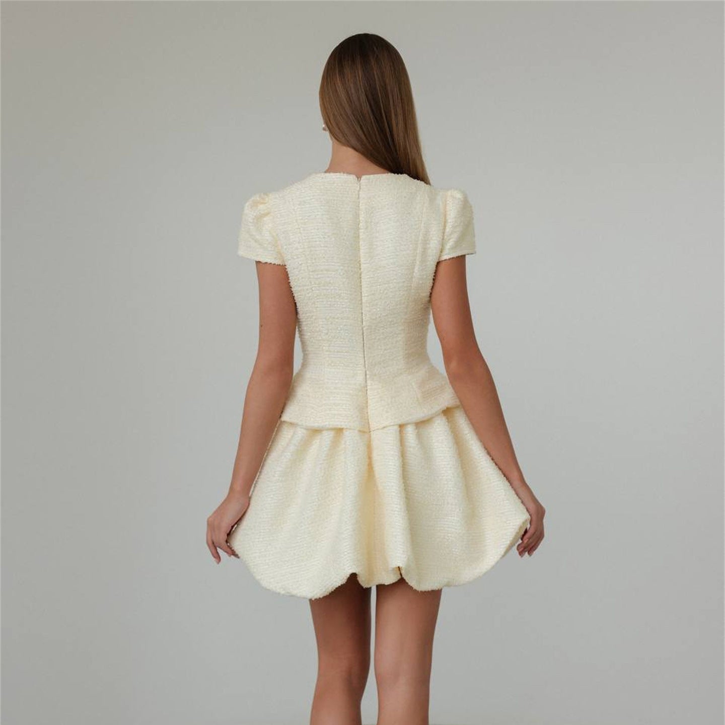 Popularan beautiful women's fashion style high-end cardigan small fragrant wind bud skirt set short skirt elegant and dignified women's suit