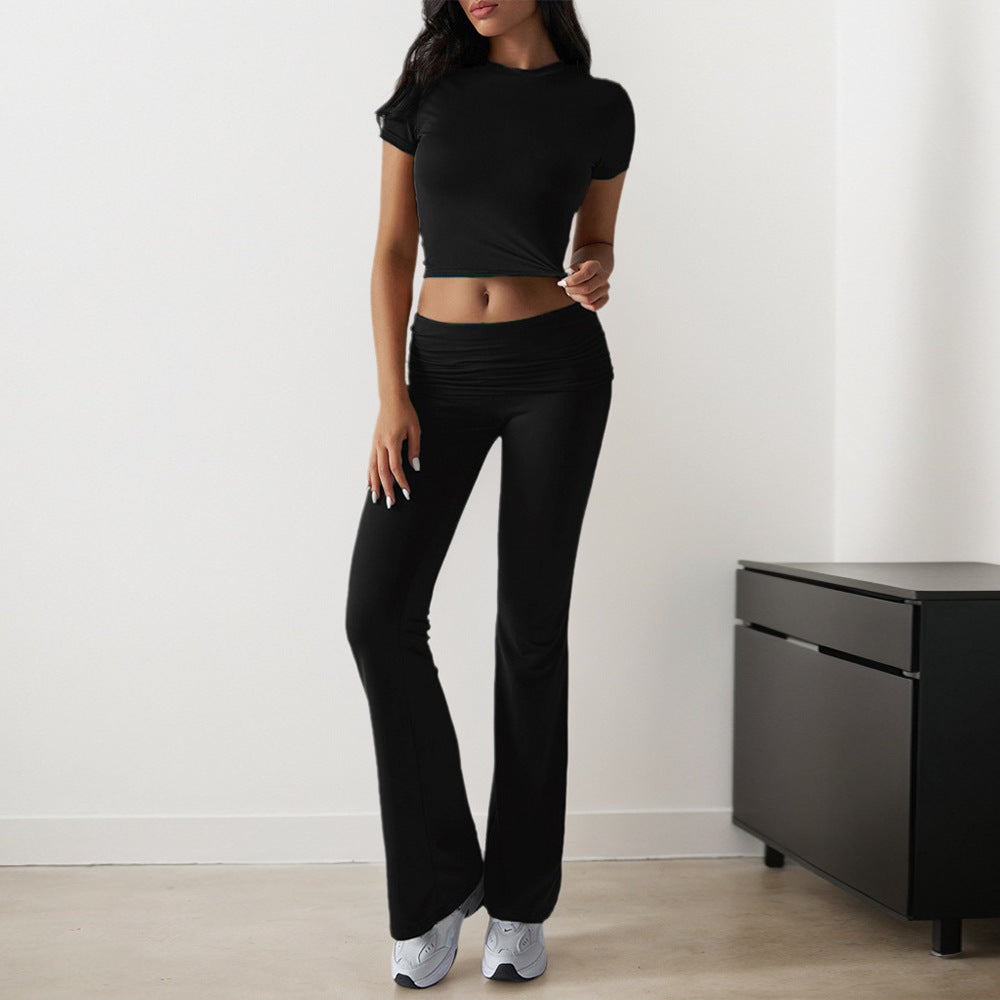 FLOWERSVERSE 2025 2025 spring and summer new  New explosion casual fashion suit solid color versatile short-sleeved trousers two-piece set