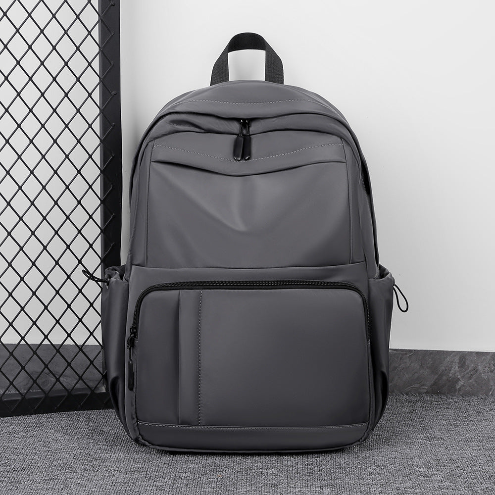 2025 Men's Backpack Business Casual Premium College Student Backpack Simple Large Capacity Backpack Cover Tie Rod