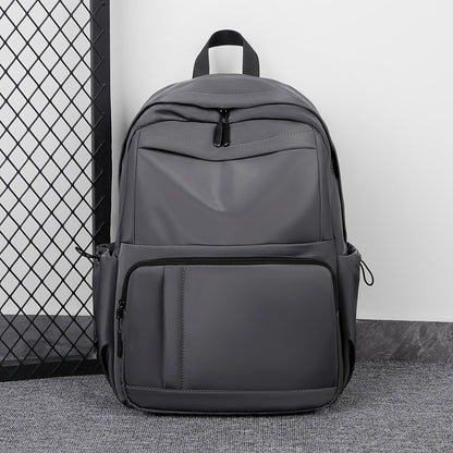 2025 Men's Backpack Business Casual Premium College Student Backpack Simple Large Capacity Backpack Cover Tie Rod