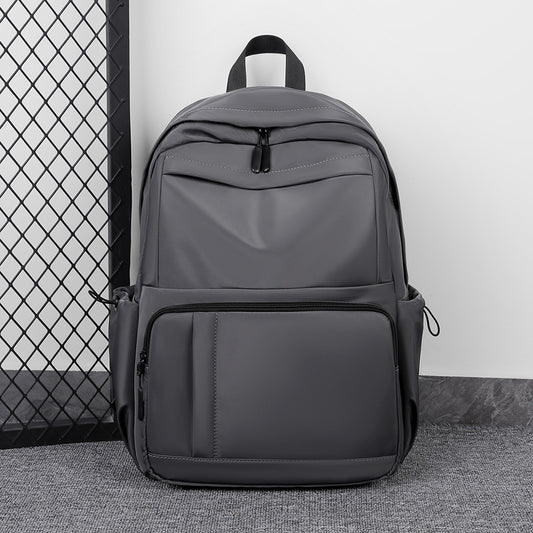 2025 Men's Backpack Business Casual Premium College Student Backpack Simple Large Capacity Backpack Cover Tie Rod