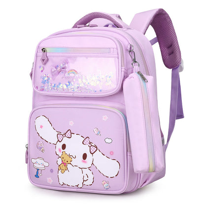 Elementary School Student Cartoon Fresh Girl Schoolbag Grade 2 to Grade 3 Decompression Spine Protection Schoolbag Multi-Compartment Large-Capacity Backpack