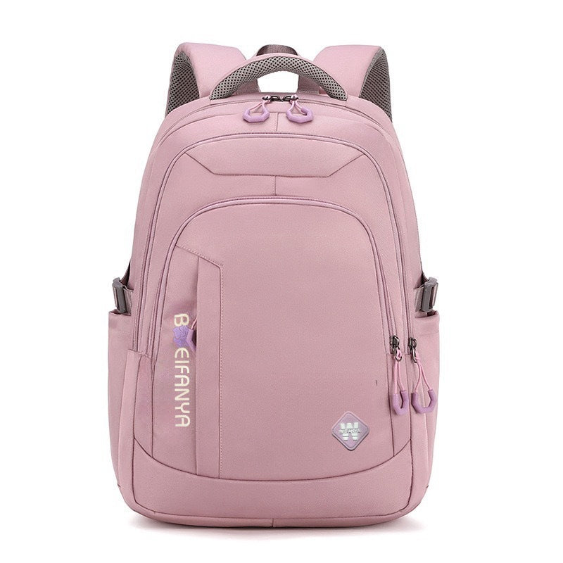 Cross-Border Large Capacity Lightweight Backpack Schoolbag Female Middle School Student New Trendy Male Burden-Free Spine-Protective Backpack