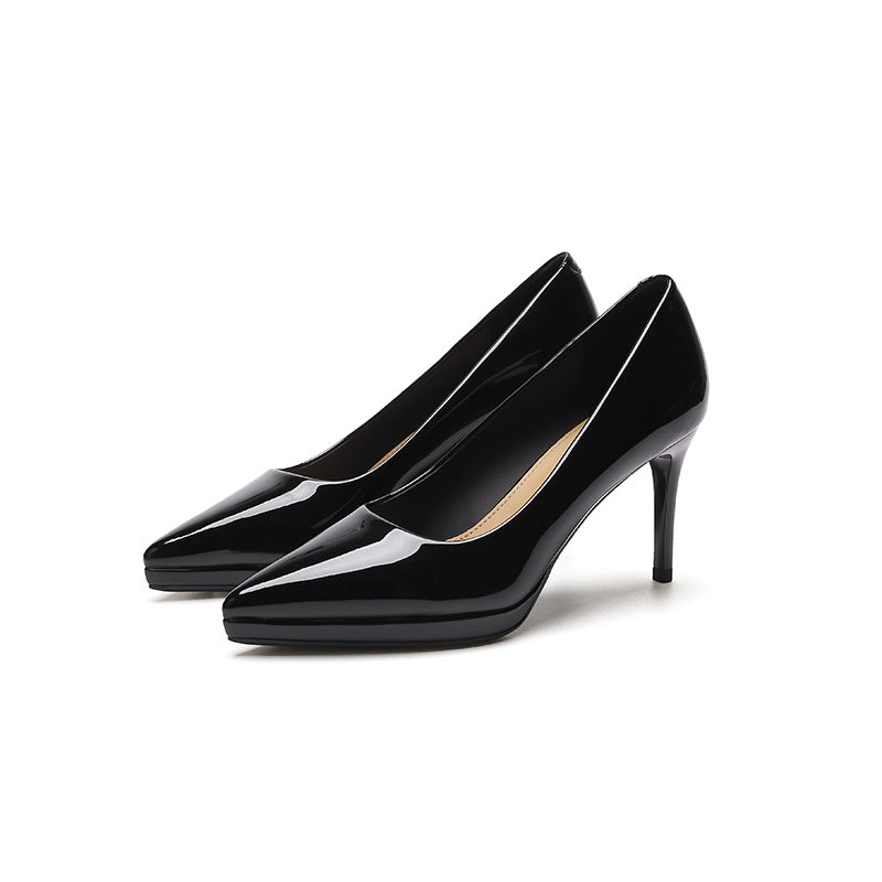 2025 8088-1 Waterproof table high heels women's 2025 autumn new single shoes women's pointed thin heels shallow high heels