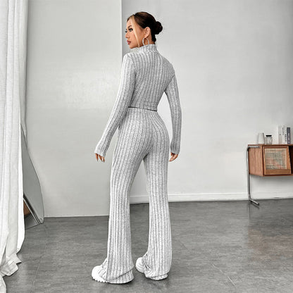 FLOWERSVERSE 2025 Hot Sale Women's Clothing in International Station Solid Color Simple Style Fashion Suit Autumn and Winter Fashion Casual Sports Temperament Two-piece Set