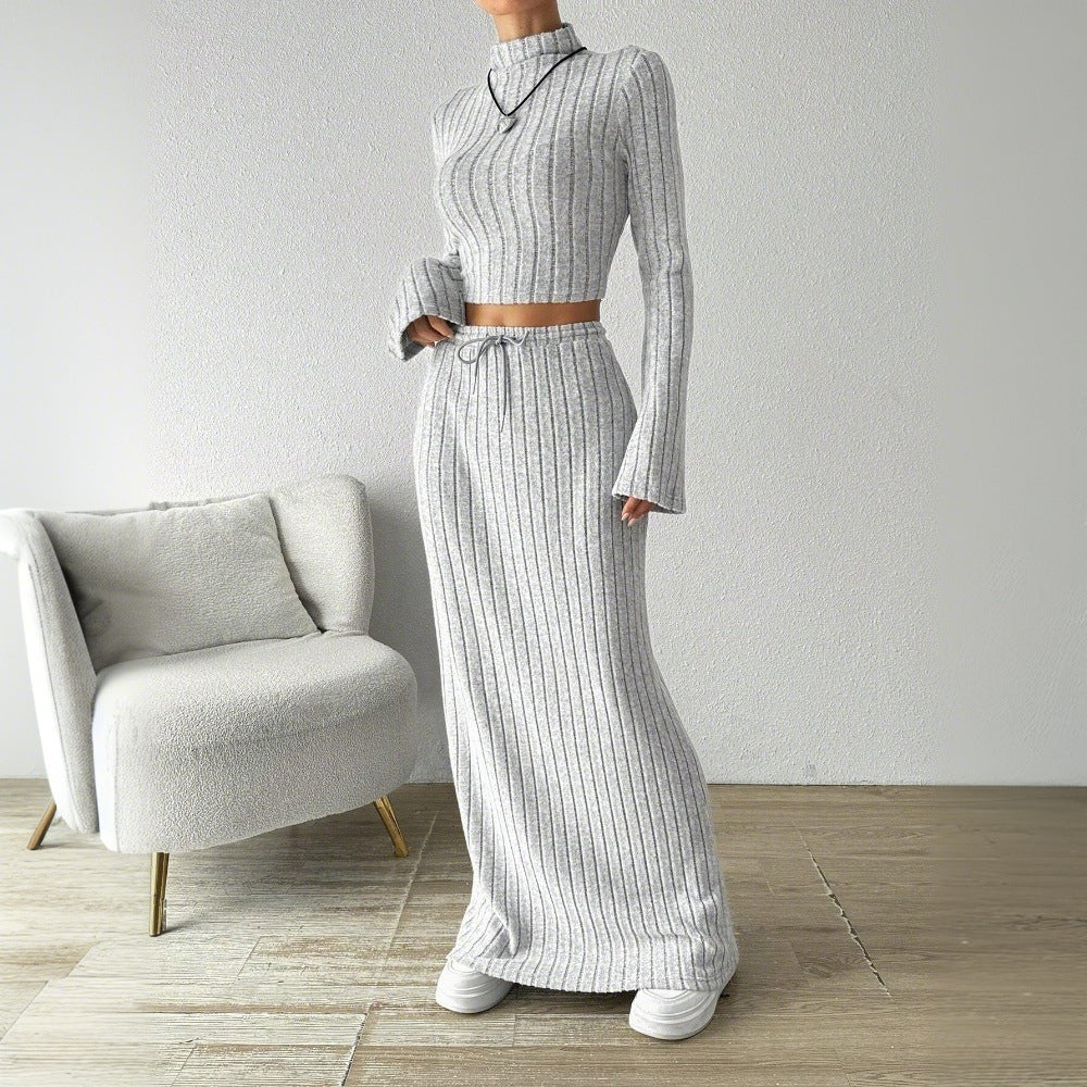 FLOWERSVERSE 2025 New women's clothing simple casual fashion set popular autumn and winter new versatile commuter knitted two-piece set