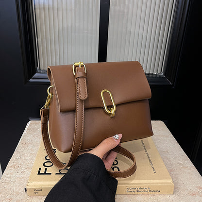 FLOWERSVERSE 2025 New women's bag Popular style Internet celebrity messenger bag female ins niche simple fashion twin liner flip lock bag