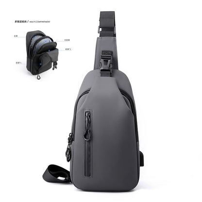 FLOWERSVERSE Chest Bag Men's Shoulder Messenger Bag Simple Casual Trend Multi-Functional Cross-Body Bag Men's Bag Small Backpack Fashion Chest Bag