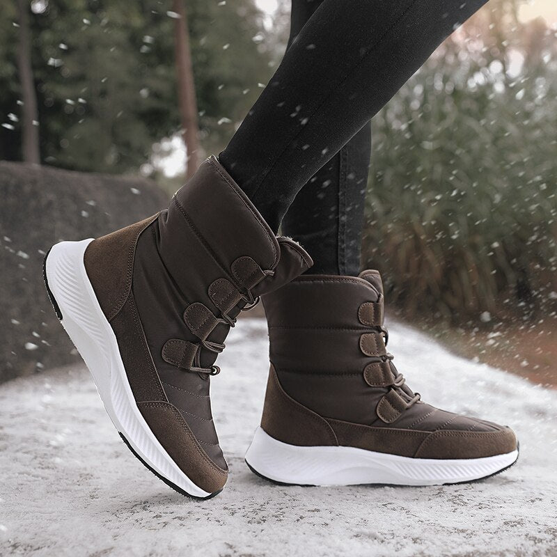 Amozae Women Boots Winter White Snow Boot Short Style Upper Non-Slip Quality Plush Botas  Invierno Platform Shoes  Botas Mujer 2023