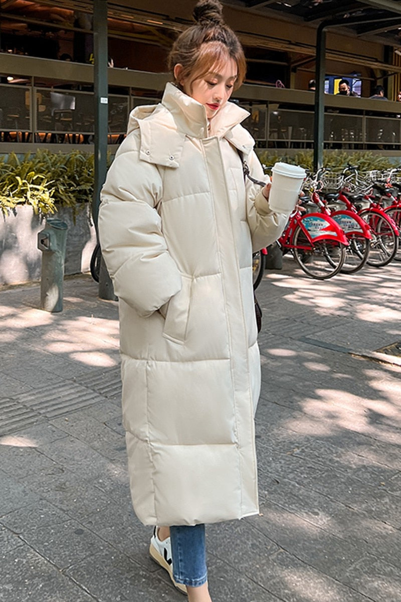 flowersverse  New Winter and Autumn Women White Duck Down Hoodies Puffer Jackets Coats Warm Windproof Black White Coats