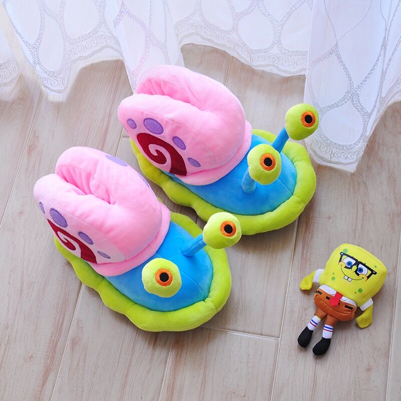 flowersverse Winter Cartoon Slippers Women Funny Cute Snail Home Plush Shoes Indoor Cozy Flat Slides Furry Warm Cotton Slipper Girl Flip Flop