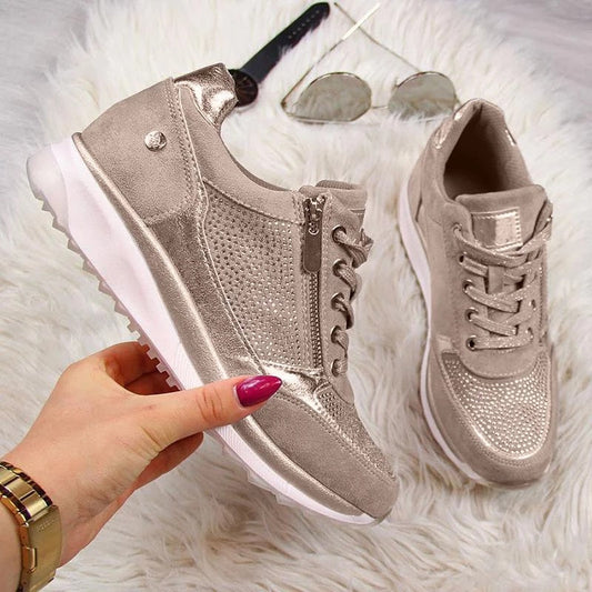 Thanksgiving  flowersverse  Women's Wedges Sneakers Vulcanize Shoes Sequins Shake Shoes Fashion Girls Sport Shoes Woman Sneakers Shoes Woman Footwear