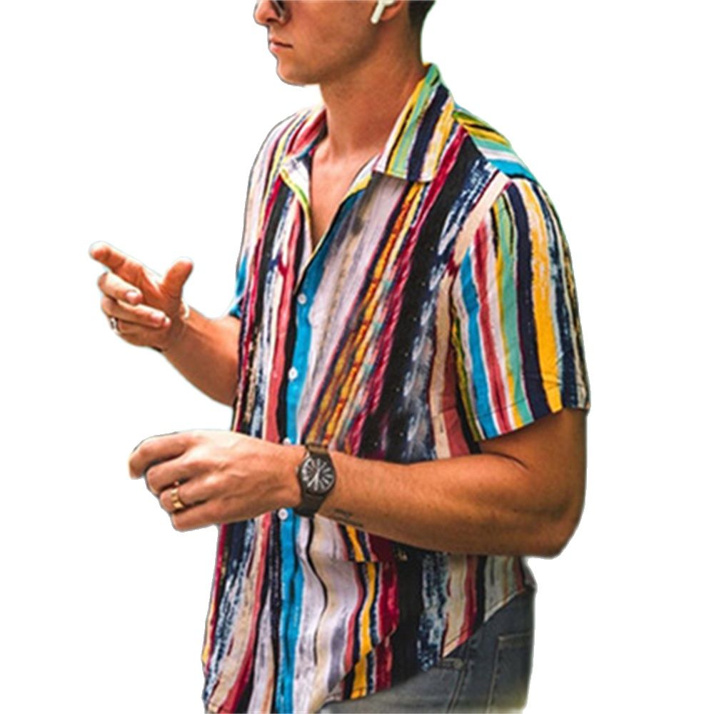 flowersverse New Luxury Social Shirts For Men Casual Floral Print Short-sleeved Tees Summer Loose Simple Tops Lapel Shirt Men's Clothing