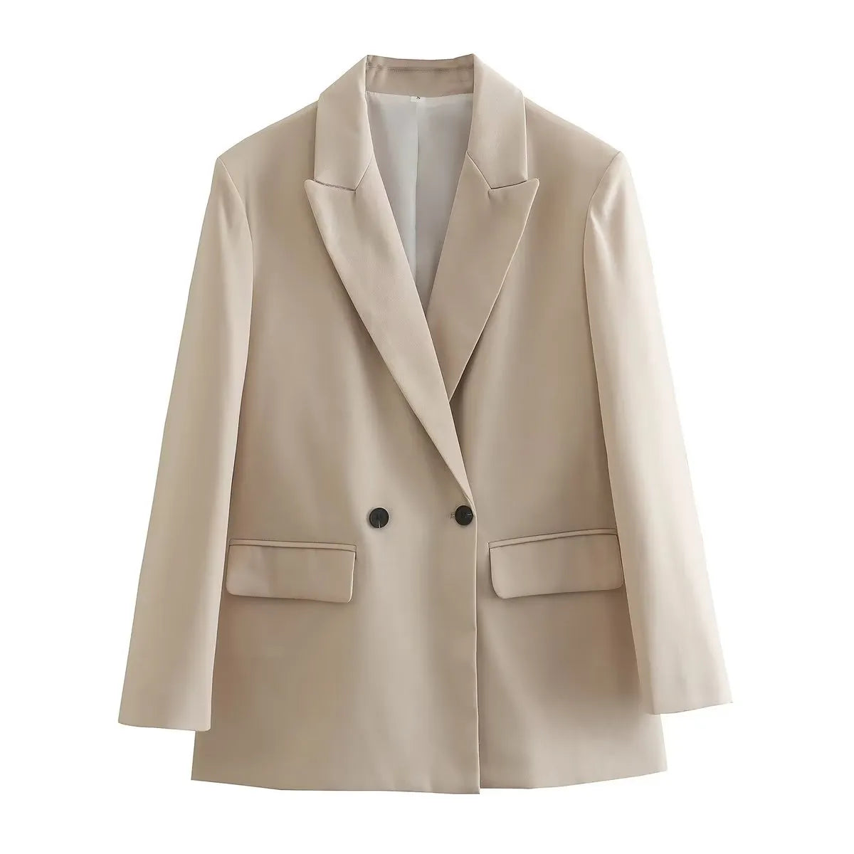 flowersverse  Long Blazer Women Masculine Office Blazer Woman Double Breasted Jacket Women Spring Long Sleeve Blazers for Women Coat