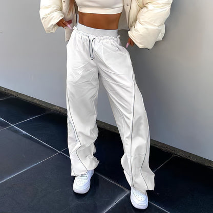 White Pants Women Jogging Y2k Streetwear High Waist Sweatpants Harajuku Fashion Punk Oversize Grunge Casual Wide Leg Trousers