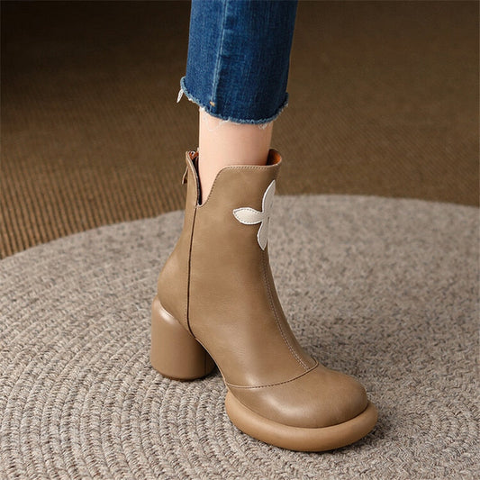 flowersverse New Autumn Winter Short Fashion Boots Women Shoes Round Toe Boots Casual Chunky Platform Boots For Women Mixed Color Ankle Boots