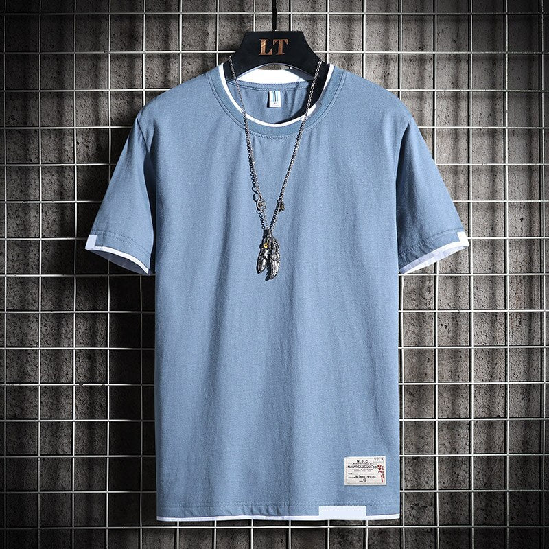 flowersverse Fashion Brand Hip Hop Men T-Shirts Summer Men's T Shirt New Casual Solid Tshirts Street Brand Clothing Men Tee Shirts Tops