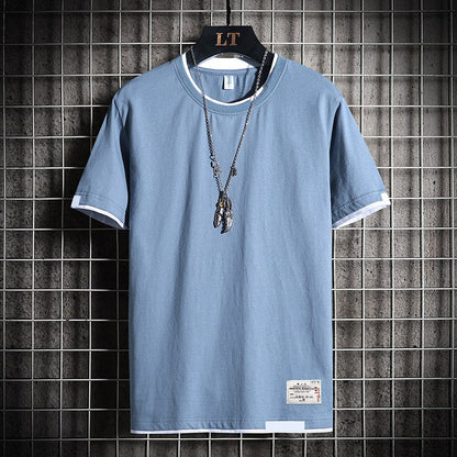 flowersverse Fashion Brand Hip Hop Men T-Shirts Summer Men's T Shirt New Casual Solid Tshirts Street Brand Clothing Men Tee Shirts Tops