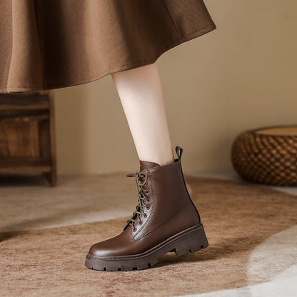 flowersverse Women Short Boots Exquisite Ankle Autumn Spring Thick Sole Lace Up Lady Short Boots Zipper Elastic Slender Knight Boots