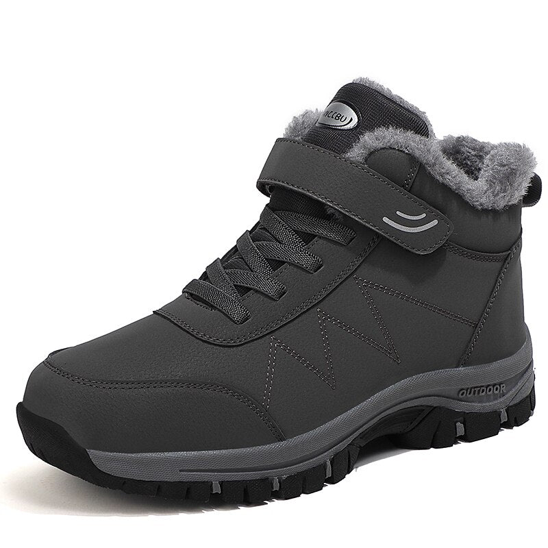 flowersverse Winter Women Boots With Fur Warm Snow Women Non-Slip Boots Men Work Casual Shoes Sneakers High Top Mom And Dad Jogging Shoes