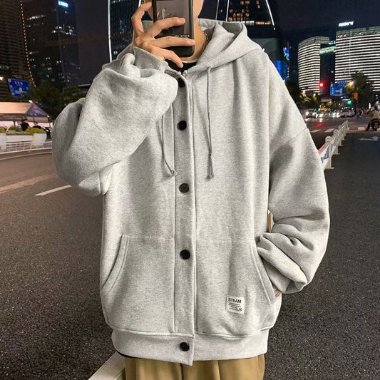 flowersverse New Men's Hoodies Kpop Style Streetwear Pockets Sweatshirts Men Casual Harajuku Men clothing pullover Loose Hoodies Men