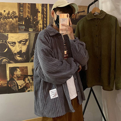 flowersverse Autumn Shirts for Mens Manga Designer Clothes Blouses Korean Clothes Button Up retro Shirt Hippie Cardigan Japanese Long Clothes