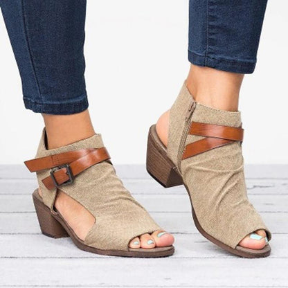 Amozae  Women Shoes Ladies Gladiator Women Flat Denim Sandal Shoes Big Size 36-42 Summer Buckle Sandals Shoes Zapatillas Casa Zapatos