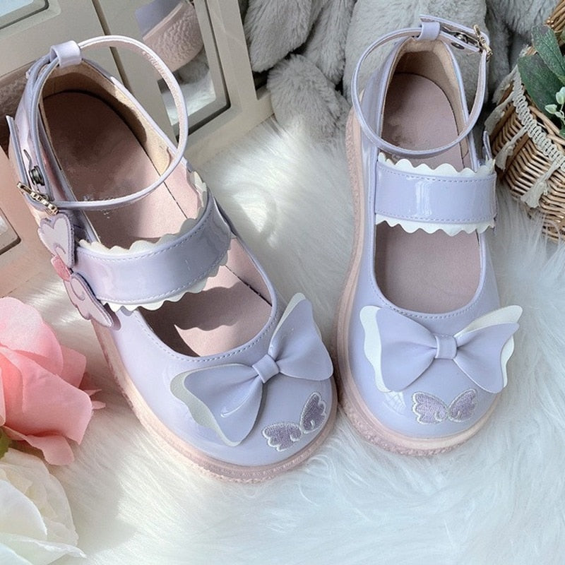 flowersverse - Kaweii Lolita Shoes Sweet Summer Mary Janes Woman Flats Patchwork Japanese Style Fashion Cute Party Jk Shoes for Girls