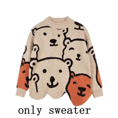 flowersverse Autumn Kids Knitted Print Panda Sweater For Girls Irregular O Neck Christmas Sweater Toddler Baby Pullover Sweaters Coat 6 8 12