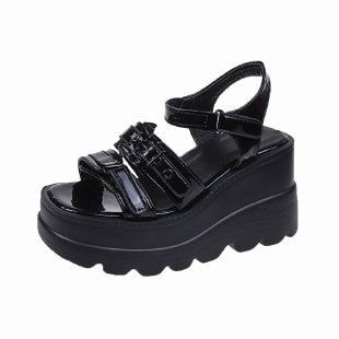 Amozae  Women's Platform Sandals Fashion Punk Gothic Wedge Sandals Women Platform Casual Woman High Heels Sandales Femmes Été