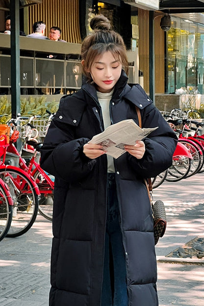 flowersverse  New Winter and Autumn Women White Duck Down Hoodies Puffer Jackets Coats Warm Windproof Black White Coats