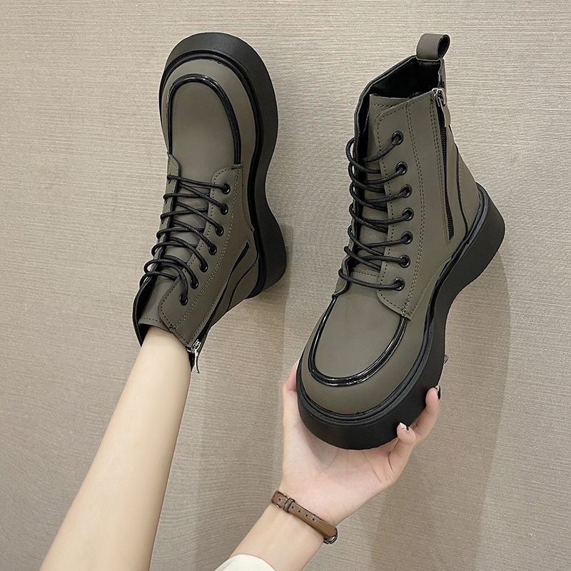 Christmas Gift New Women Mid Calf Boots Winter No-Slip Short Boots Woman Fashion Shoes Ladies Zipper Platform Casual Boots Female Booties