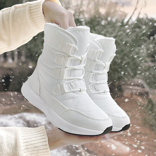 Amozae Women Boots Winter White Snow Boot Short Style Upper Non-Slip Quality Plush Botas  Invierno Platform Shoes  Botas Mujer 2023