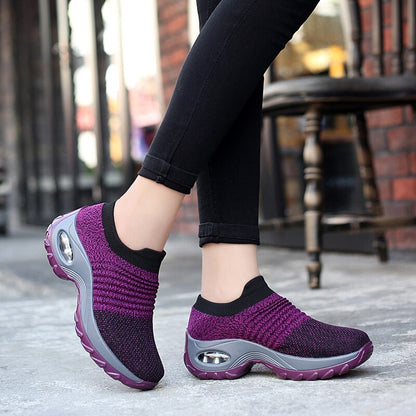 flowersverse Women Sneakers Fashion Breathable Mesh Casual Shoes Platform Sneakers Increasing Woman Vulcanize Shoes Walking Zapatillas Mujer