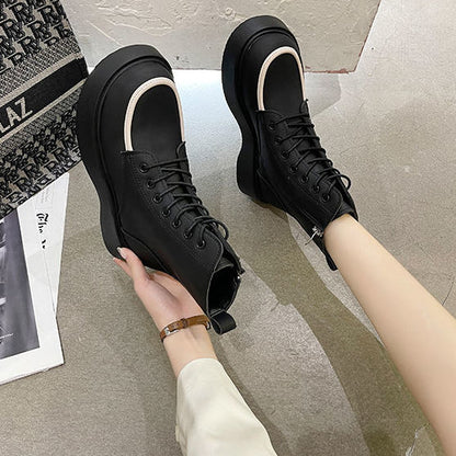 Christmas Gift New Women Mid Calf Boots Winter No-Slip Short Boots Woman Fashion Shoes Ladies Zipper Platform Casual Boots Female Booties